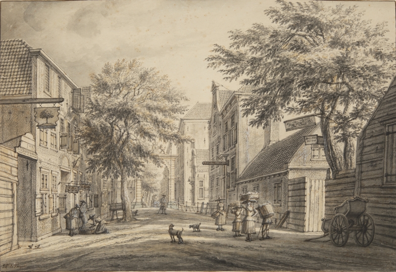 JE la Fargue Scheveningseweg richting Noordeinde Den Haag 1770 prent GrA 86 HGA